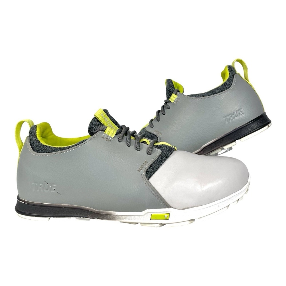 TRUE Linkswear Originals 1.2 Spikeless Golf Shoes Gray Neon Yellow Mens 9.5